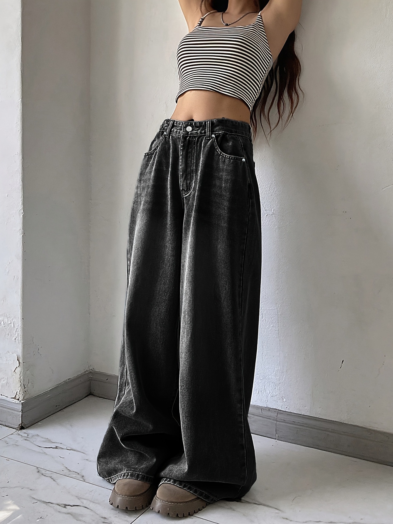 Design Inspired Wide Leg Jeans