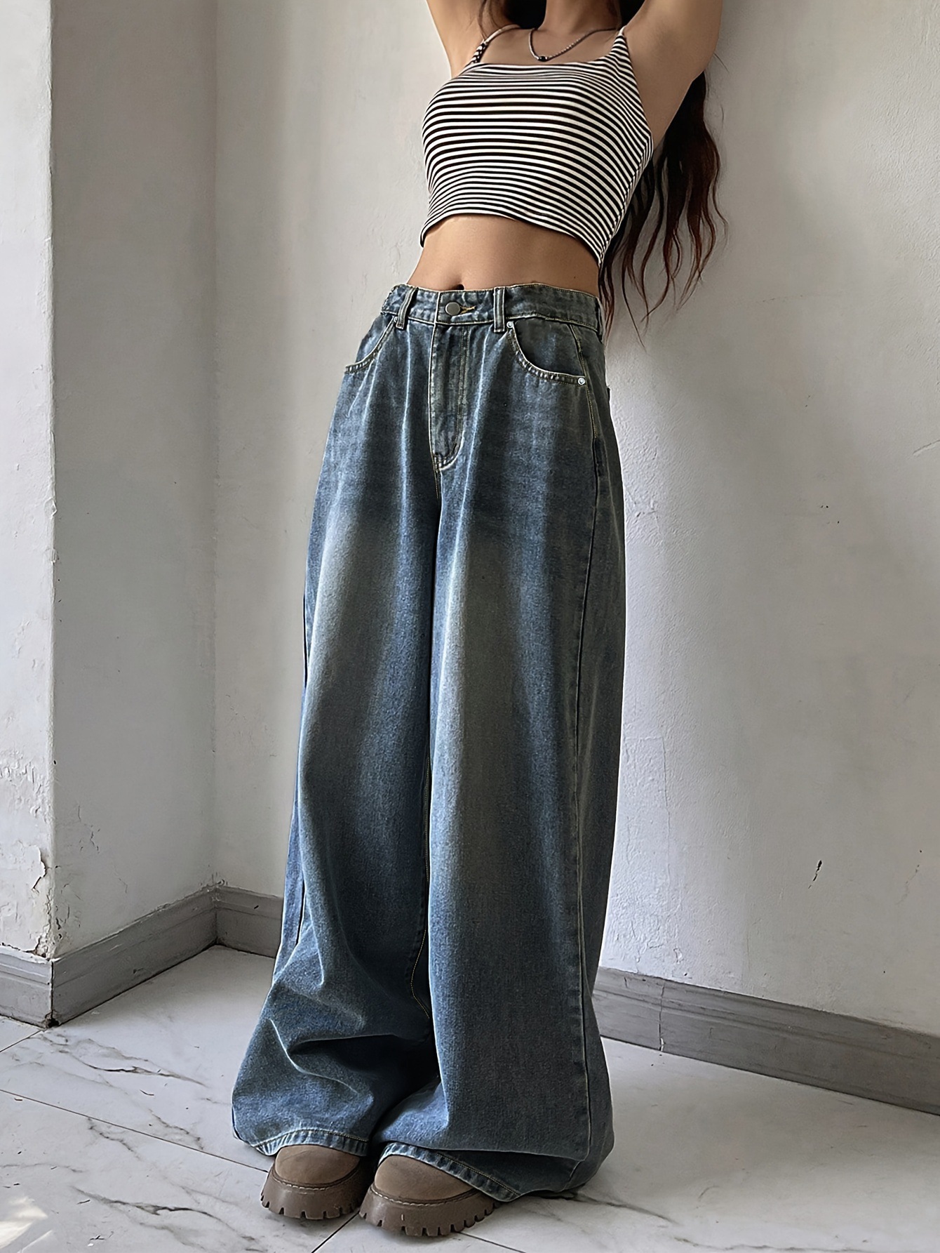Design Inspired Wide Leg Jeans