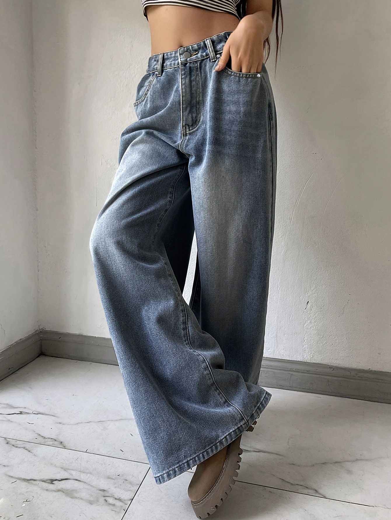 Design Inspired Wide Leg Jeans