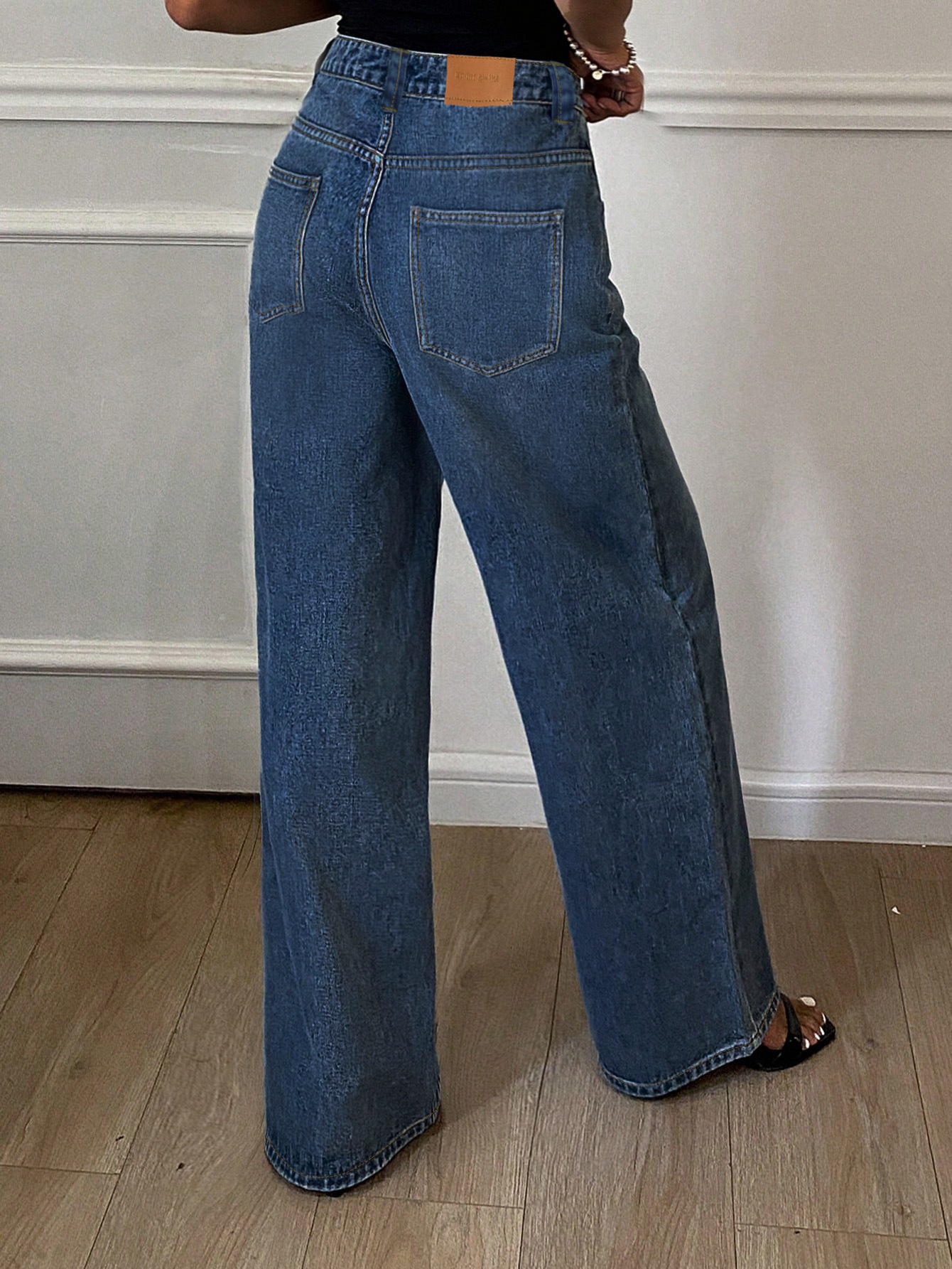 High Waisted Jeans, Retro Loose Straight Leg Casual Pants