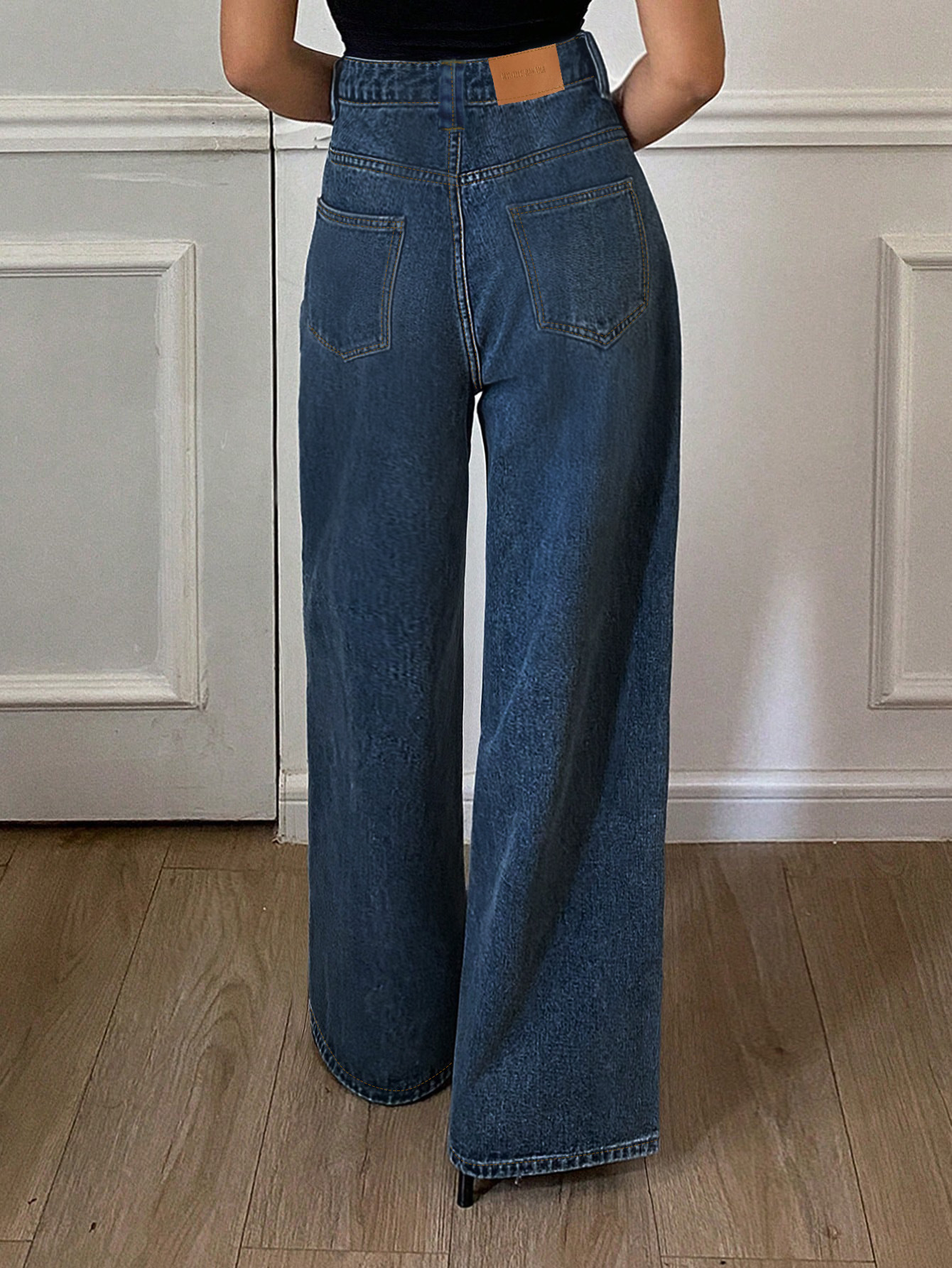 High Waisted Jeans, Retro Loose Straight Leg Casual Pants