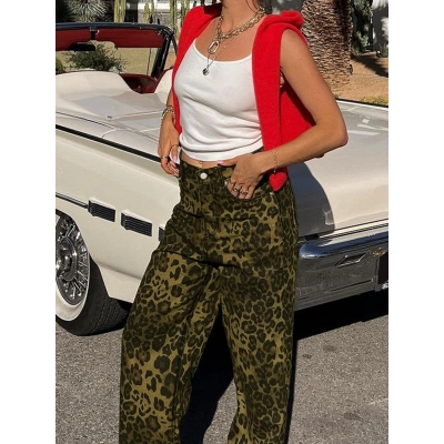Leopard Print Casual Jeans 02