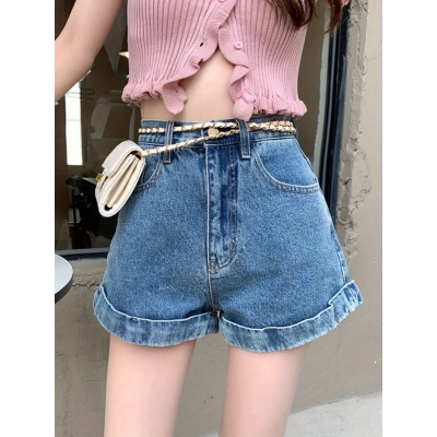 Retro Rolled Denim Shorts 01
