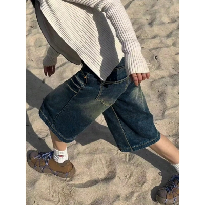 Retro Washed Blue Denim Shorts 02