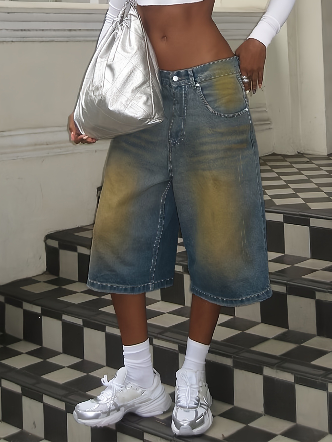 Vintage  Loose Wide Leg Cropped Pants