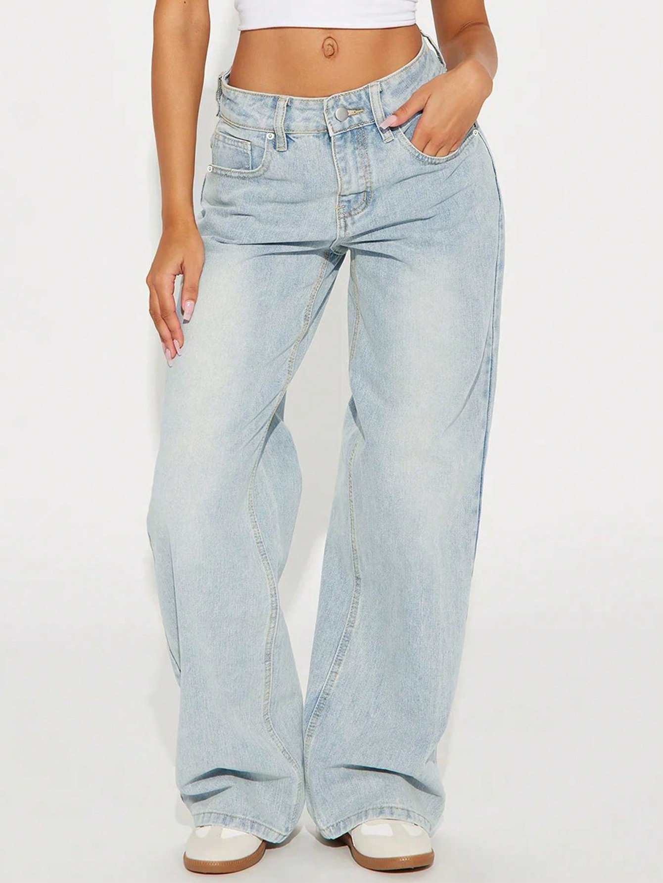 Wide Leg Straight Leg Versatile Casual Floor Pants, Long Pants