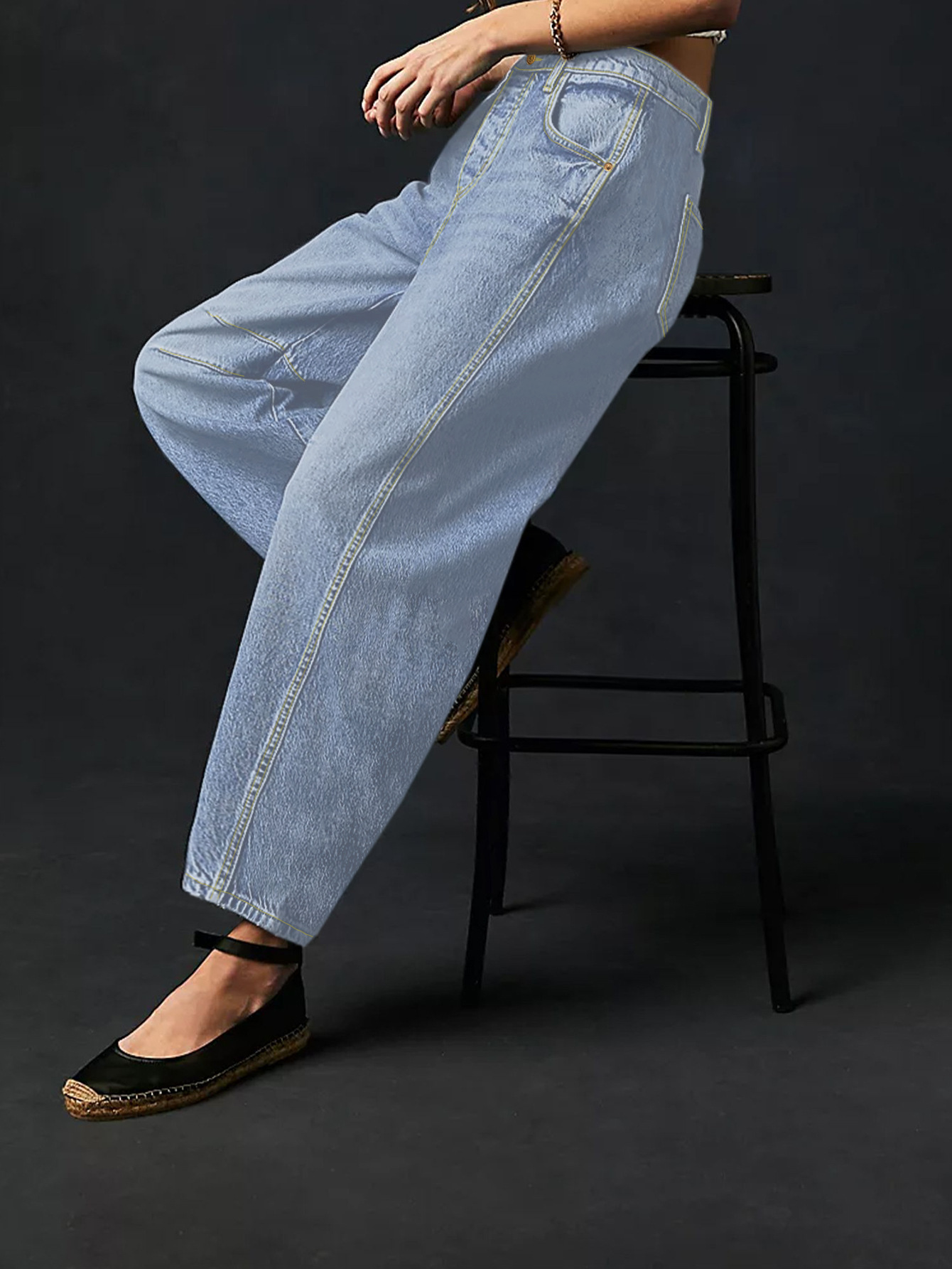 Conical Design Loose Retro Harlan Jeans