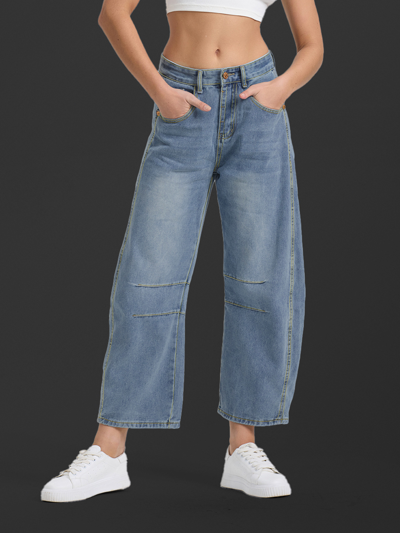 Conical Design Loose Retro Harlan Jeans