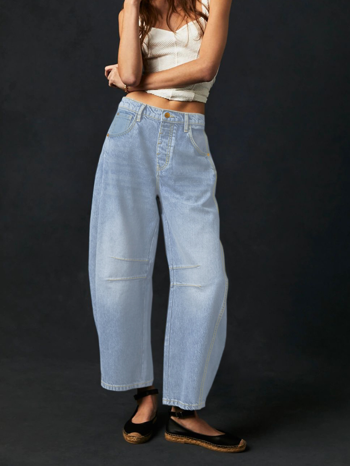 Conical Design Loose Retro Harlan Jeans
