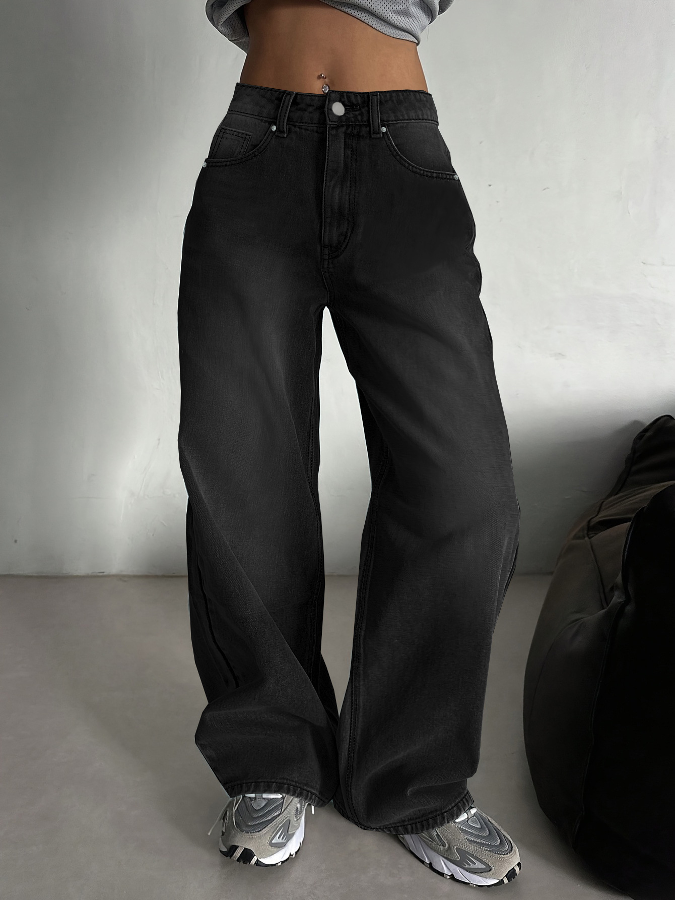 Wide Leg Straight Leg Versatile Casual Floor Pants