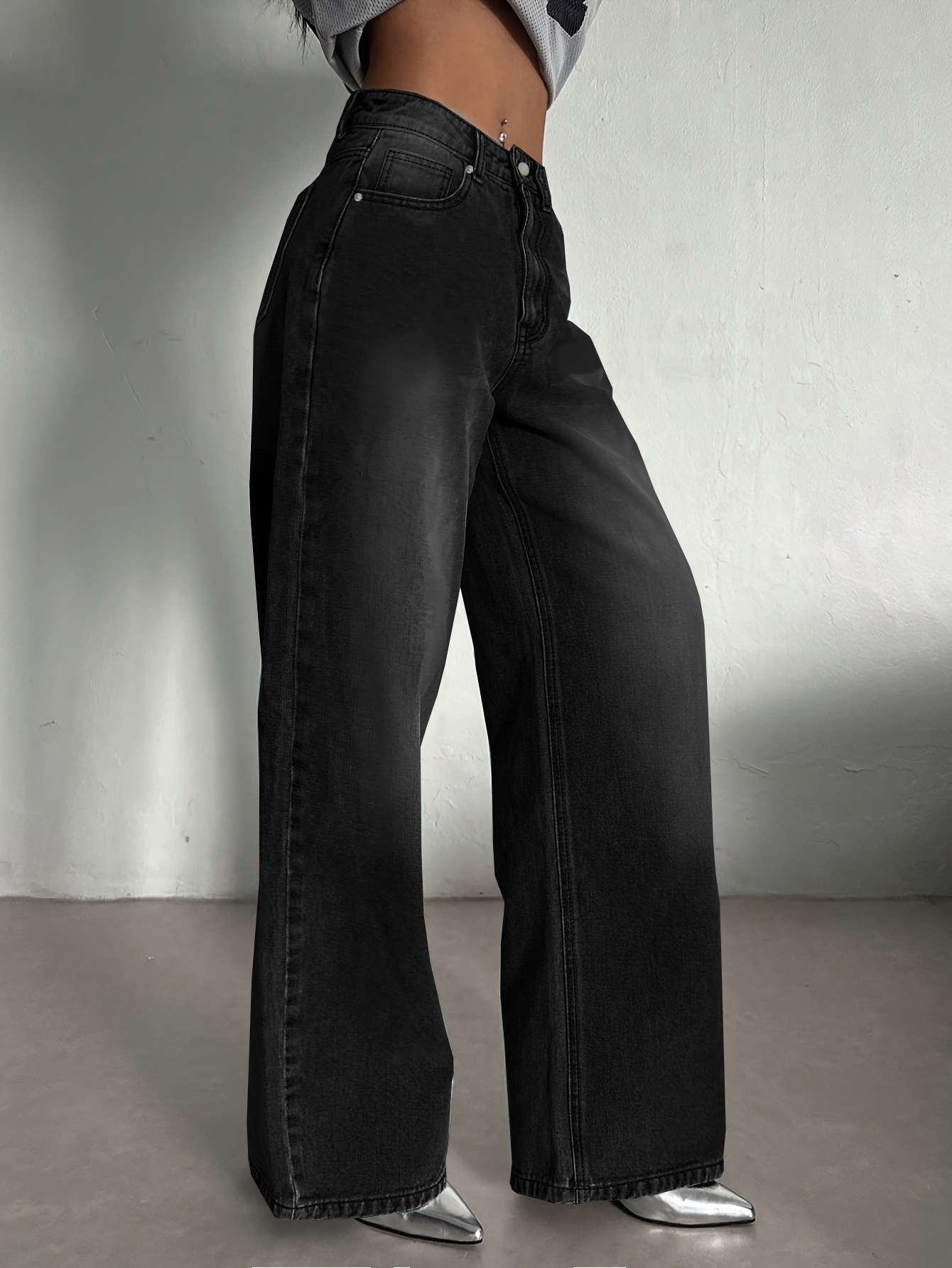 Wide Leg Straight Leg Versatile Casual Floor Pants