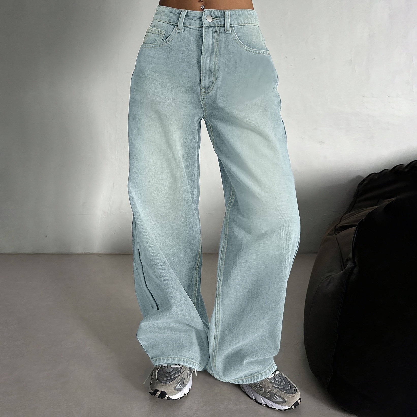 Wide Leg Straight Leg Versatile Casual Floor Pants