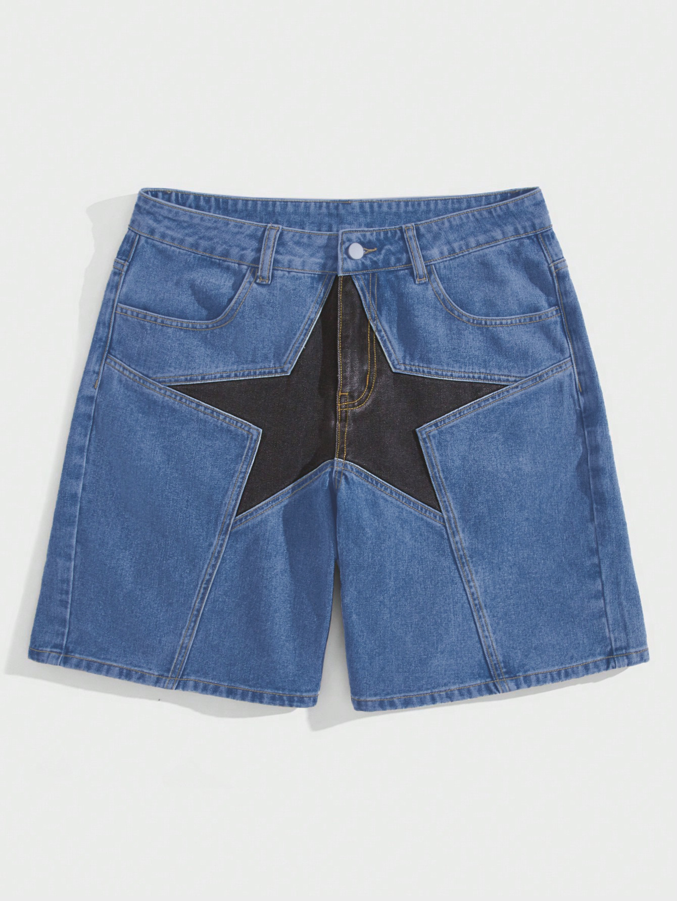 Design Inspired Star Denim Shorts