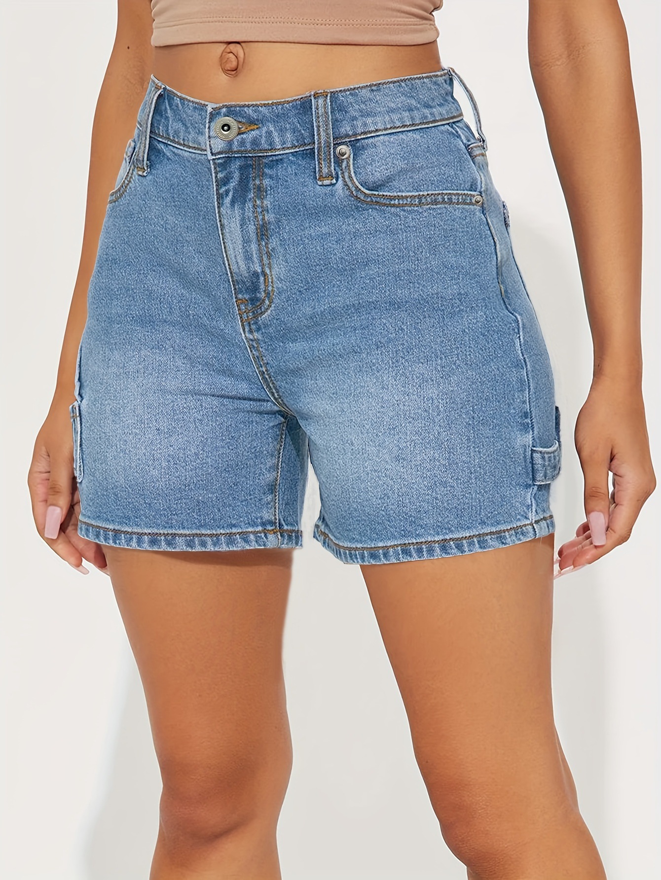 Design Workwear Style Women's Denim Shorts