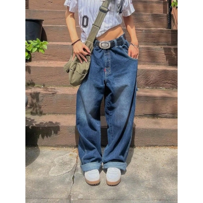 Loose Workwear Design Denim Jeans 01