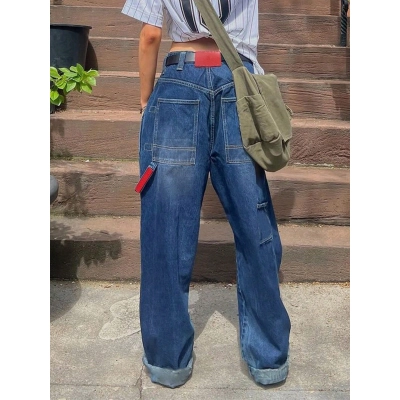 Loose Workwear Design Denim Jeans 02