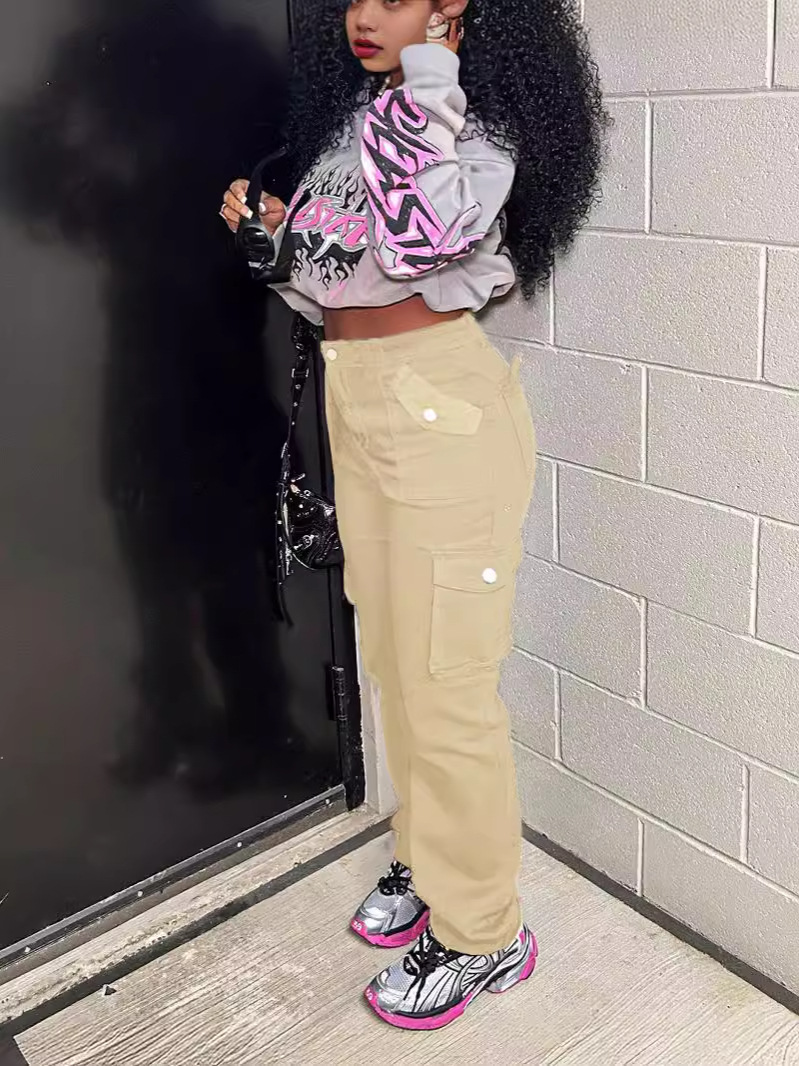 Fashionable Denim Retro Casual Work Pants