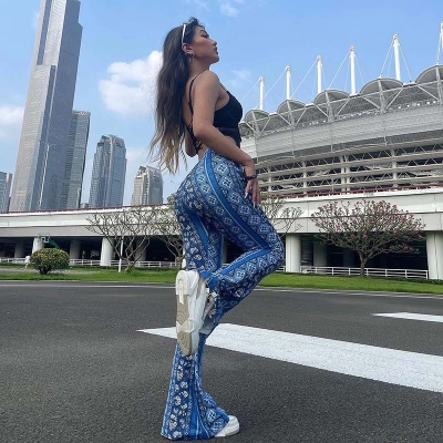 2025 Women's High Waist Flare Leg Workout Pants 01