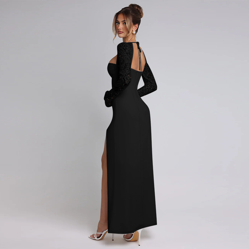 Women's New Arrival Elegant Sexy Lace Long Sleeve Bodycon Party Dress 