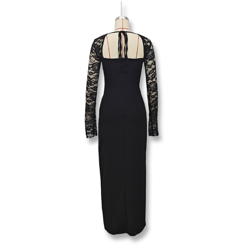 Women's New Arrival Elegant Sexy Lace Long Sleeve Bodycon Party Dress 