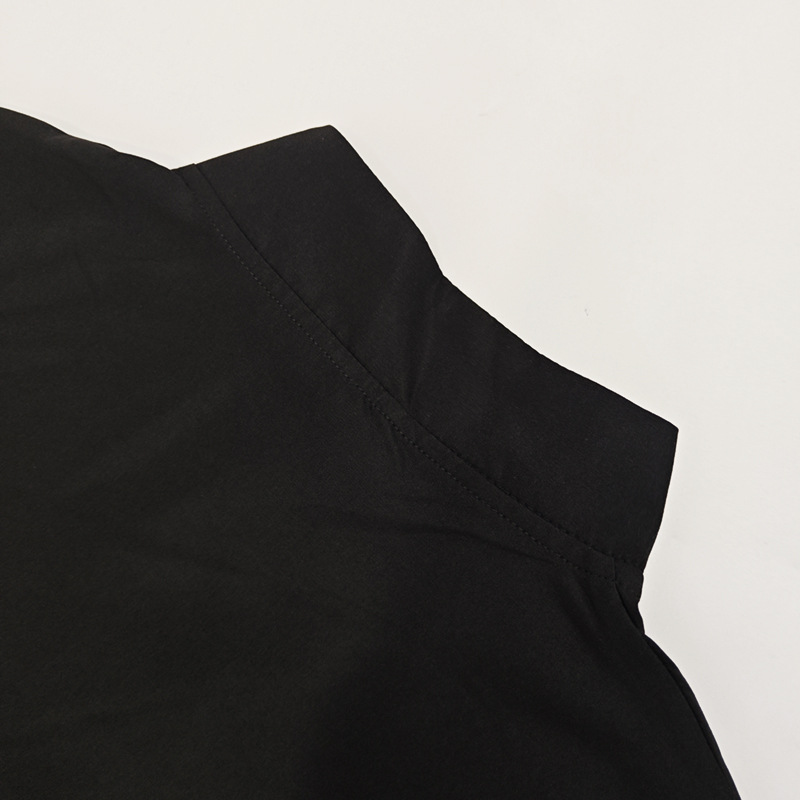 Fashion Solid Color Stand Collar Zipper Slim Fit Long Sleeve Top High Waist Bubble Short Skirt Set