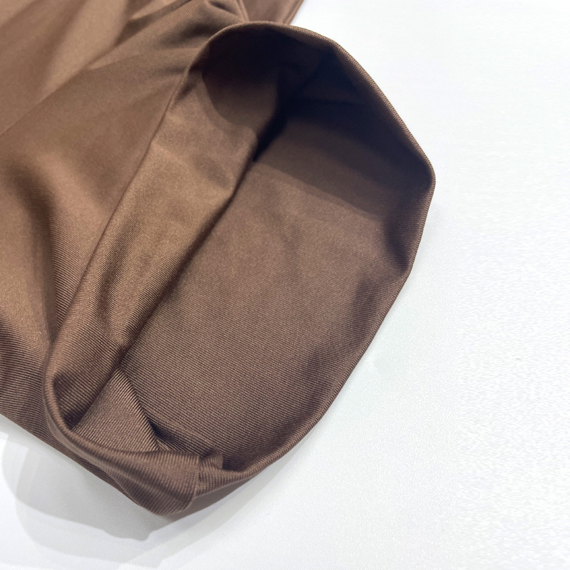 Women's Long Sleeve Crop Top – High Neck Ribbed Thermal Tee