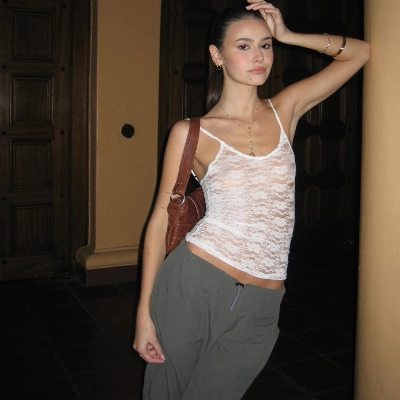 Women's Summer Crop Cami Top – Slim-Fit Racerback Tank 01