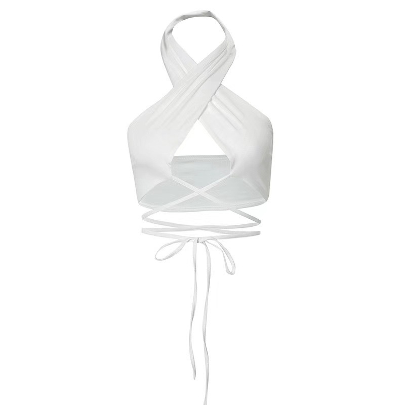 Women's Crisscross Halter Crop Top