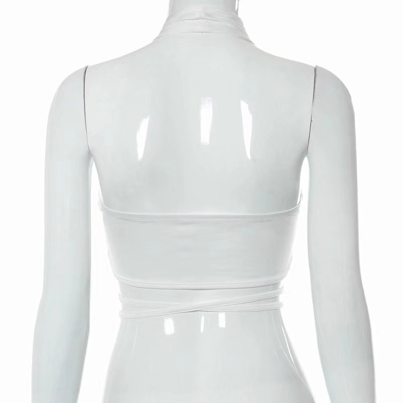 Women's Crisscross Halter Crop Top