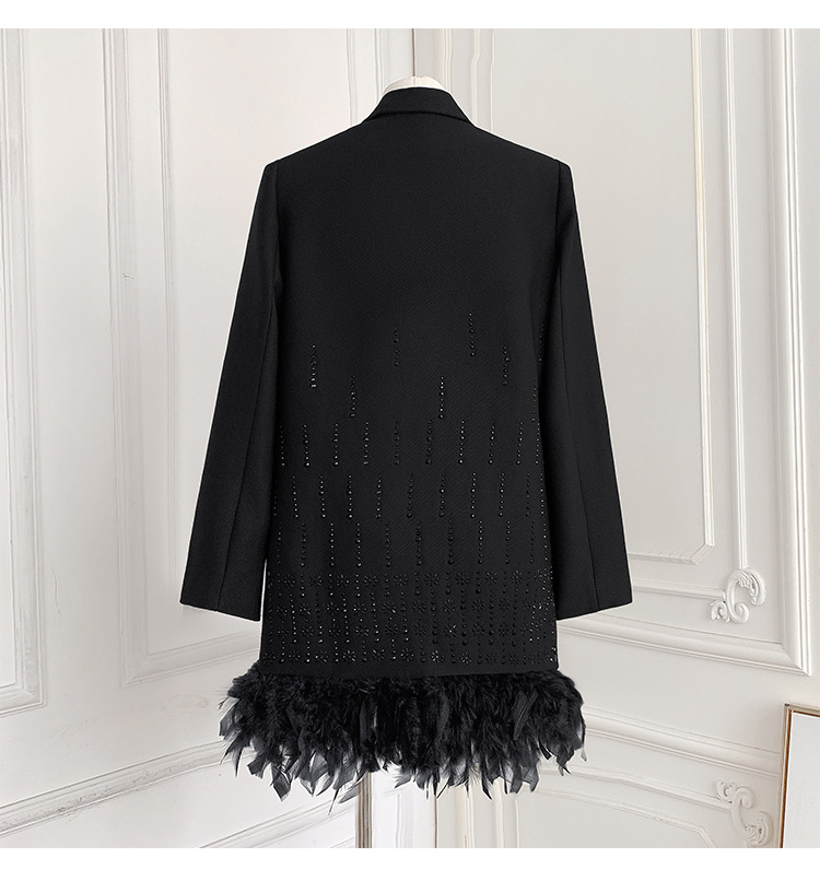 Edgy Chic Women's Double-Breasted Tailored Blazer Dress