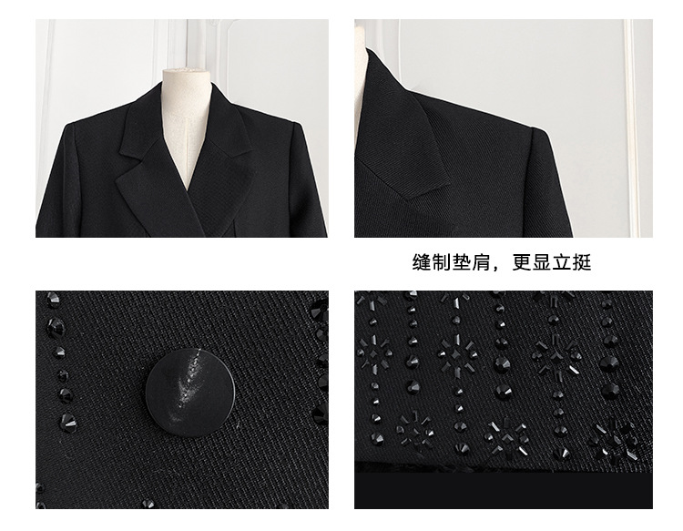 Edgy Chic Women's Double-Breasted Tailored Blazer Dress