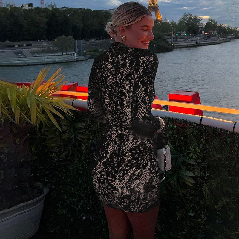 Winter New Arrival Women's Sexy Lace Bodycon Dress