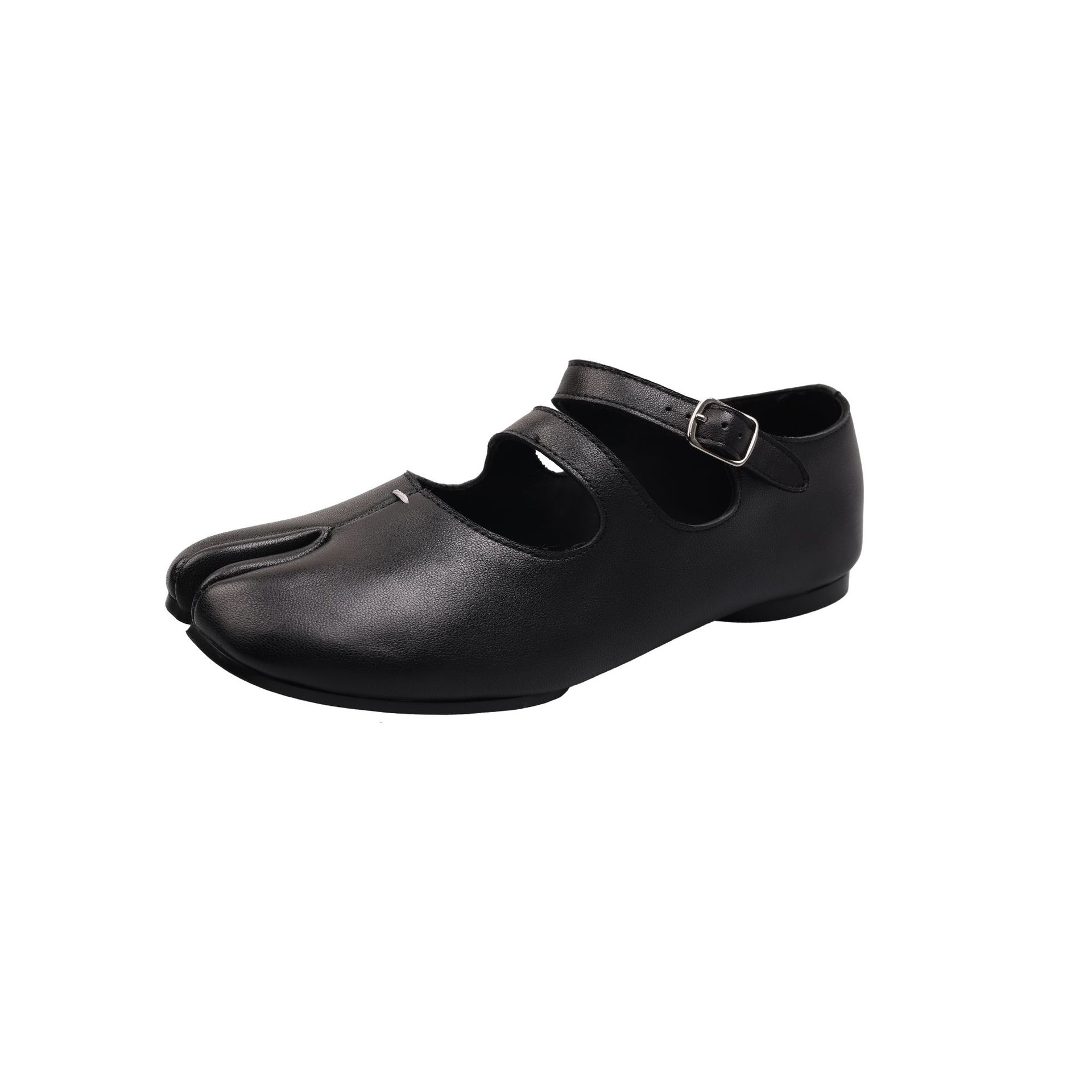 2026 Women's Split-Toe Mary Jane Shoes – Genuine Lambskin Leather, Double-Buckle Flat, Unique Artisan Design