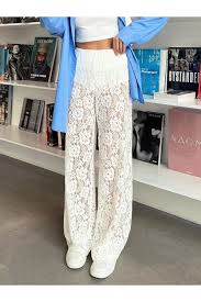 New Sexy and Versatile Lace Perspective High Waist Splicing Long Style review Olivia Adams