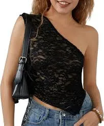 Solid Color Waist Exposed Asymmetrical Sloping Collar Top review Amanda Johnson