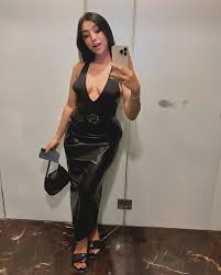 Fashionable Low Cut Sleeveless Slim Fit PU Patchwork Dress With Wrapped Buttocks review Jessica Adams