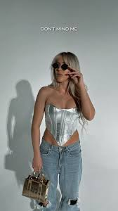  Sexy Metallic Strap Strapless Vest With Fishbone Waist Waistband review Lily Adams