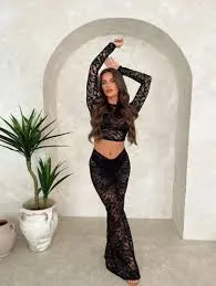 Two Piece Set Of High Waisted Long Sleeved Waist Bag Waist And Hip Skirt review Emma Carter