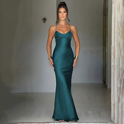 Designsoo Sexy suspender satin dress 02