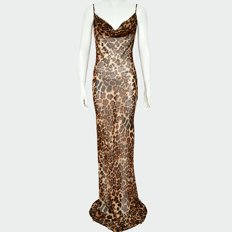 Designsoo Leopard print backless dress