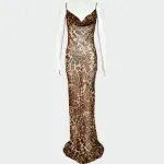 Leopard print backless dress