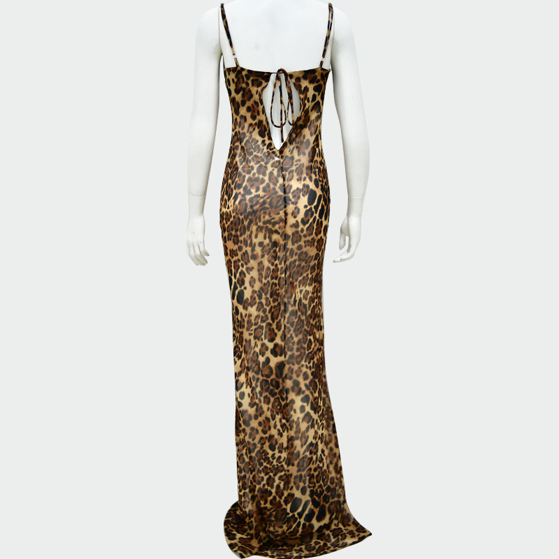 Designsoo Leopard print backless dress