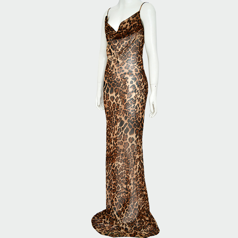 Designsoo Leopard print backless dress
