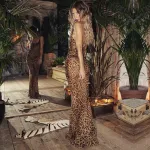Leopard print backless dress