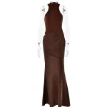 Round neck sleeveless patchwork dress