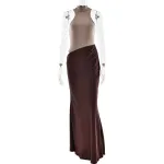 Round neck sleeveless patchwork dress