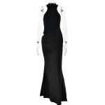 Designsoo Round neck sleeveless patchwork dress