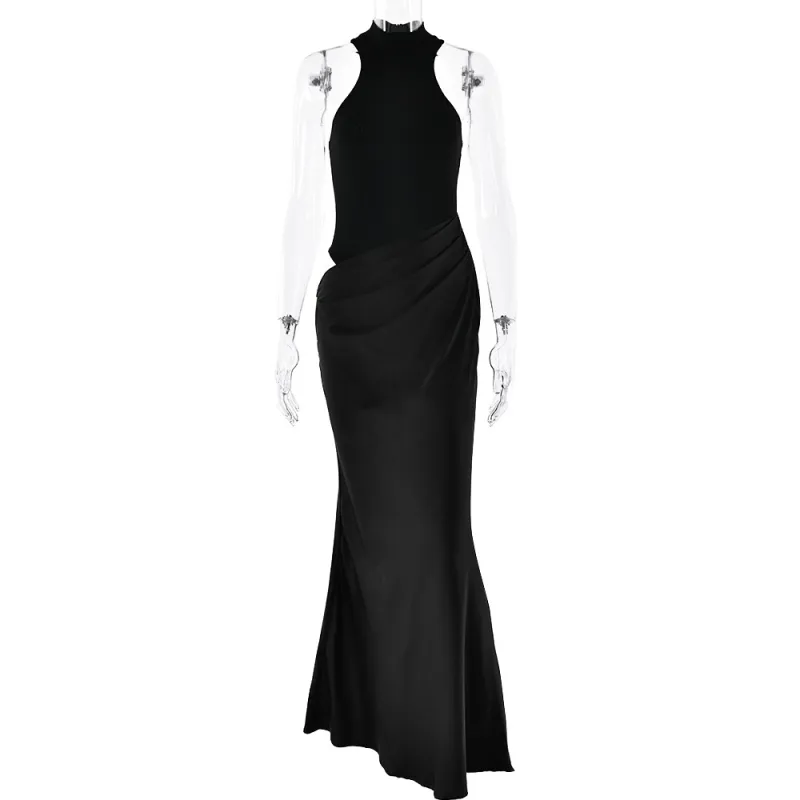 Round neck sleeveless patchwork dress