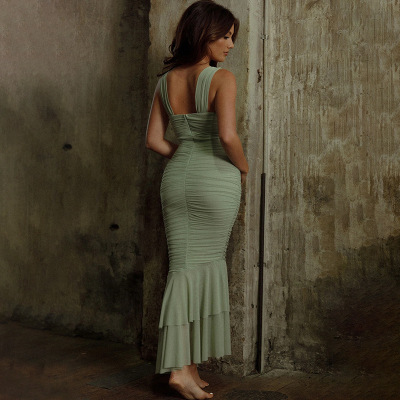 Designsoo Tight pleated fishtail dress 02