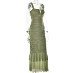 Designsoo Tight pleated fishtail dress